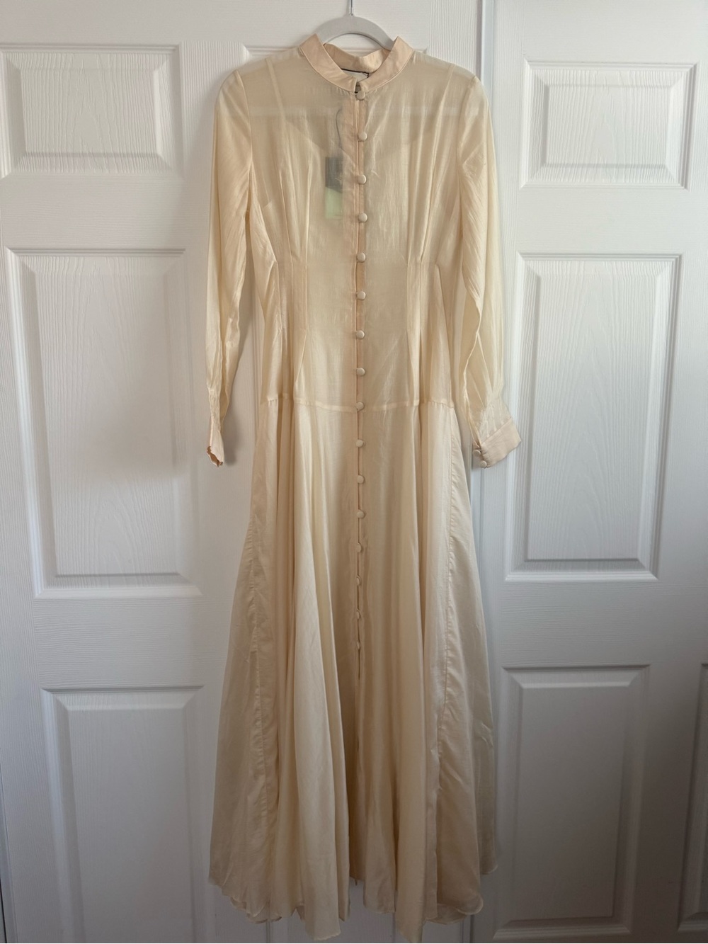 Tuckernuck Champagne Organza Marbella Dress Size S NWT